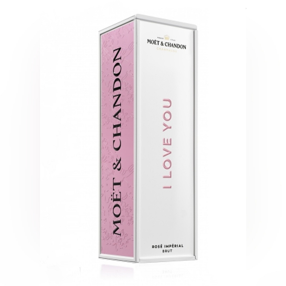 Moët & Chandon Rosé Impérial I love you Metal Champange Gift Box Pink